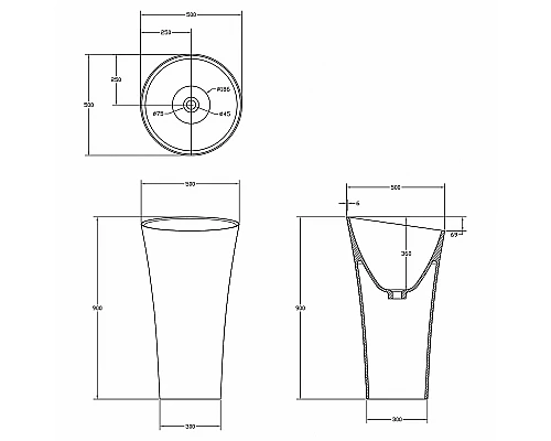 Раковина Abber Stein 50 AS2509 Белая матовая