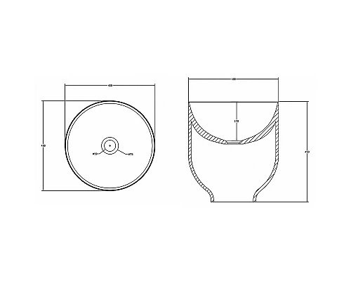 Раковина-чаша Abber Stein 40 AS2618 Белая матовая