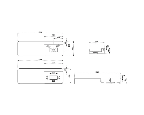 Раковина Abber Stein 120 AS2627-1.2 Белая матовая