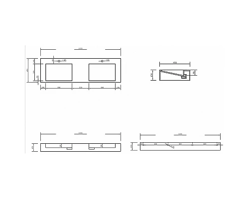 Раковина Abber Stein 152 AS2643-1.5 двойная Белая матовая