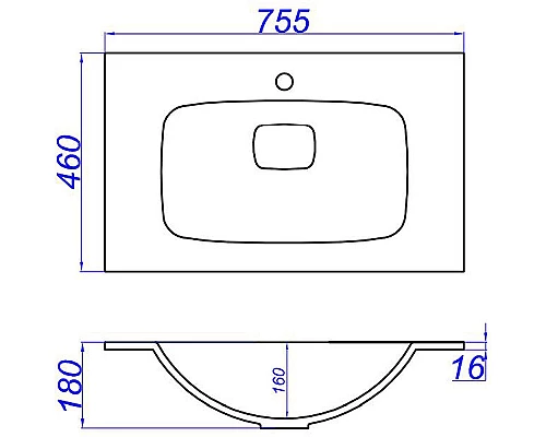 Заказать Раковина Aqwella Malaga 75 Mal.75.04.D Белая в магазине сантехники Santeh-Crystal.ru