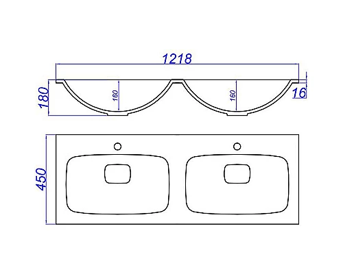 Купить Раковина Aqwella Malaga 120 Duet Mal.12.04.D Белая в магазине сантехники Santeh-Crystal.ru