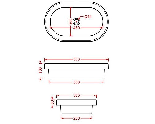 Приобрести Раковина Artceram Fuori 60 TFL033 17 00 Черная матовая в магазине сантехники Santeh-Crystal.ru