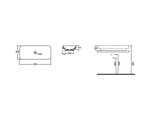 Заказать Раковина-чаша Azzurra Elegance Soft 90 ELLG090400S0BI/(ESO90 bi)x0 Белая в магазине сантехники Santeh-Crystal.ru