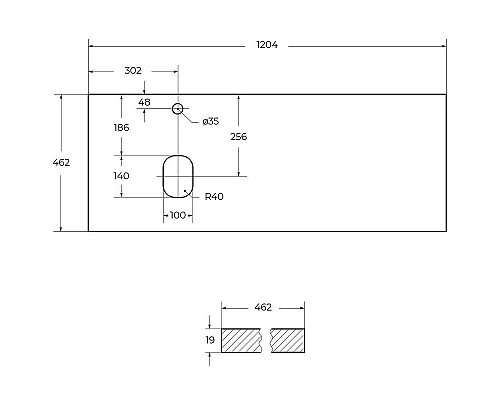 Купить Столешница под раковину BelBagno 120 EK-120-AS-BO-L Bianco Opaco в магазине сантехники Santeh-Crystal.ru