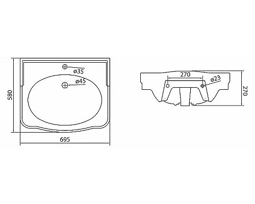 Приобрести Раковина BelBagno Boheme 70 BB115L Белая в магазине сантехники Santeh-Crystal.ru