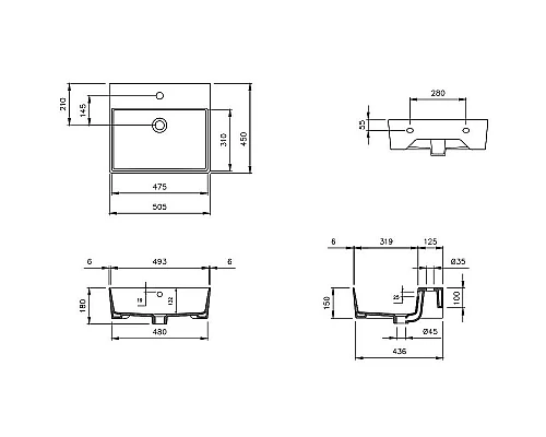 Приобрести Раковина Berges Ego 50 182002 Белая глянцевая в магазине сантехники Santeh-Crystal.ru
