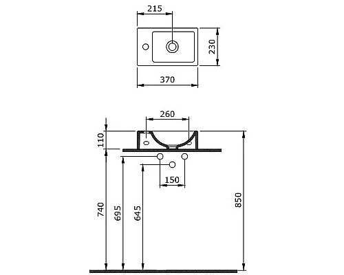 Купить Раковина Berges Small 37 L 182009 Белая глянцевая в магазине сантехники Santeh-Crystal.ru