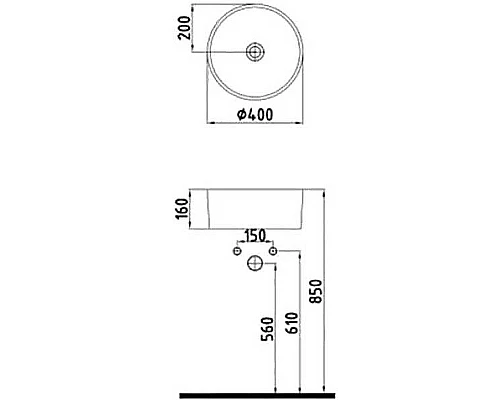 Купить Раковина-чаша Bien Harmony 40 HRLG04001FD0B7000 Черная матовая в магазине сантехники Santeh-Crystal.ru