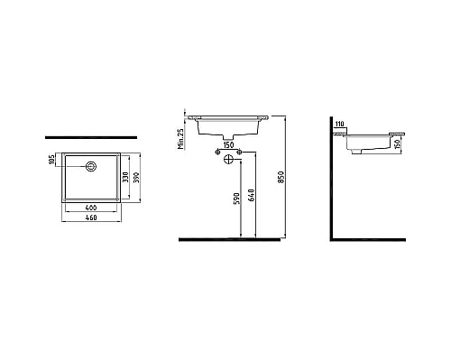 Приобрести Раковина Bien Infinitum 46 INLA04001FD0W5000 Белая в магазине сантехники Santeh-Crystal.ru