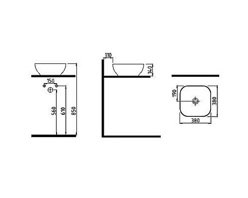Заказать Раковина-чаша Bien Motto 38 MTLG03801FD0W3000 Белая в магазине сантехники Santeh-Crystal.ru