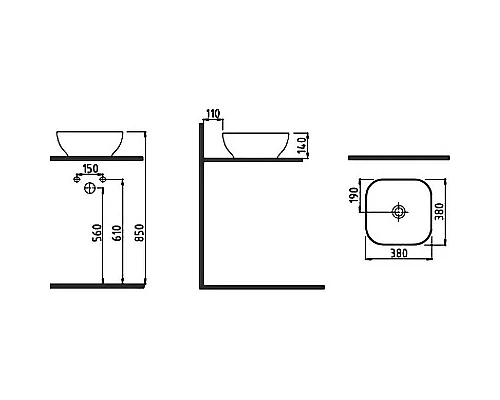 Приобрести Раковина-чаша Bien Motto 38 MTLG03801FD0W5000 Белая в магазине сантехники Santeh-Crystal.ru