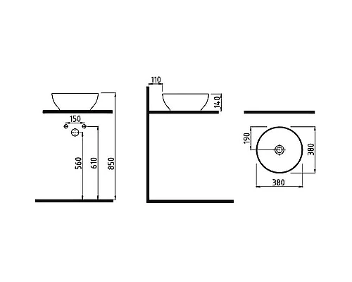 Приобрести Раковина-чаша Bien Motto 38 MTLG03802FD0W5000 Белая в магазине сантехники Santeh-Crystal.ru
