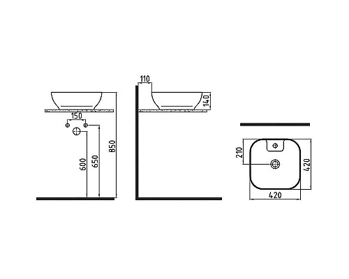 Купить Раковина-чаша Bien Motto 42 MTLG04201FD1W5000 Белая в магазине сантехники Santeh-Crystal.ru