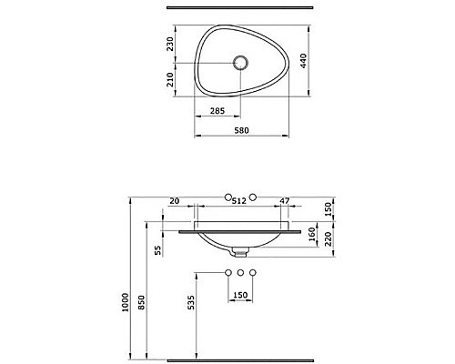 Заказать Раковина Bocchi Etna 58 1112-001-0125 Белая глянцевая в магазине сантехники Santeh-Crystal.ru