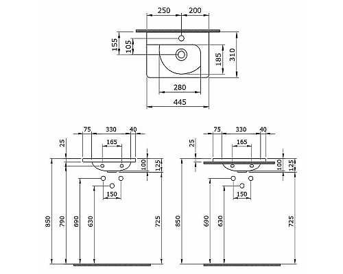 Приобрести Раковина Bocchi Taormina Arch 45 1015-005-0126 Черная глянцевая в магазине сантехники Santeh-Crystal.ru