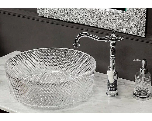 Купить Раковина-чаша Boheme NeoArt 39 817-S Серебро в магазине сантехники Santeh-Crystal.ru