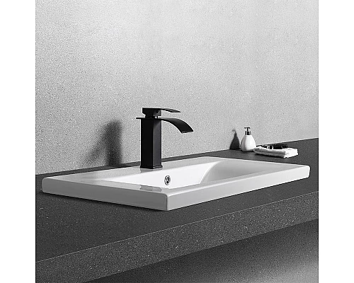 Приобрести Раковина CeramaLux 80 9393-80 Белая в магазине сантехники Santeh-Crystal.ru