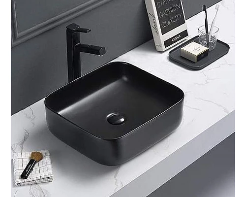 Купить Раковина-чаша CeramaLux 39 2106 Черная матовая в магазине сантехники Santeh-Crystal.ru