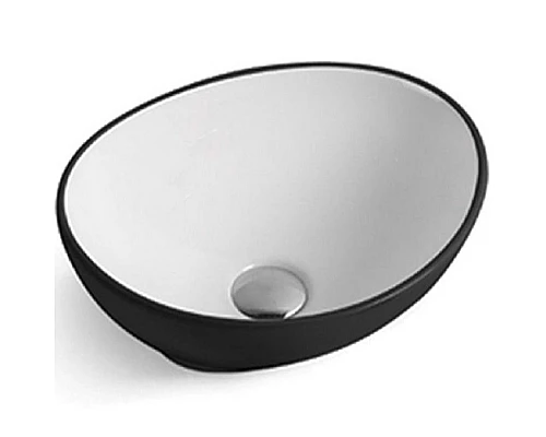 Приобрести Раковина-чаша CeramaLux 40 7138BW Белая Черная в магазине сантехники Santeh-Crystal.ru