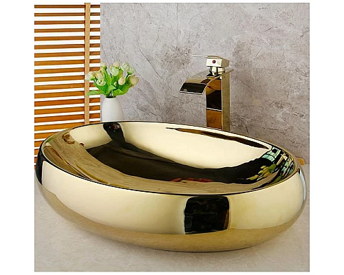 Заказать Раковина-чаша CeramaLux 48 433GG Золотая в магазине сантехники Santeh-Crystal.ru