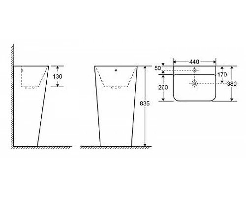 Заказать Раковина CeramaLux 44 G-302 Белая в магазине сантехники Santeh-Crystal.ru