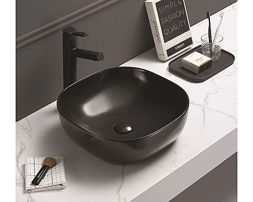 Заказать Раковина-чаша CeramaLux 41 78107МВ Черная матовая в магазине сантехники Santeh-Crystal.ru