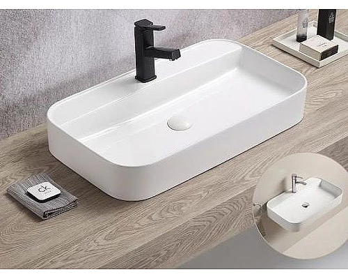 Приобрести Раковина CeramaLux 70 78575 Белая глянцевая в магазине сантехники Santeh-Crystal.ru