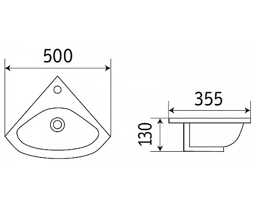Приобрести Раковина CeramaLux 50 78378 угловая Белая глянцевая в магазине сантехники Santeh-Crystal.ru
