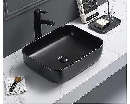 Приобрести Раковина-чаша CeramaLux 50 2105B Черная глянцевая в магазине сантехники Santeh-Crystal.ru