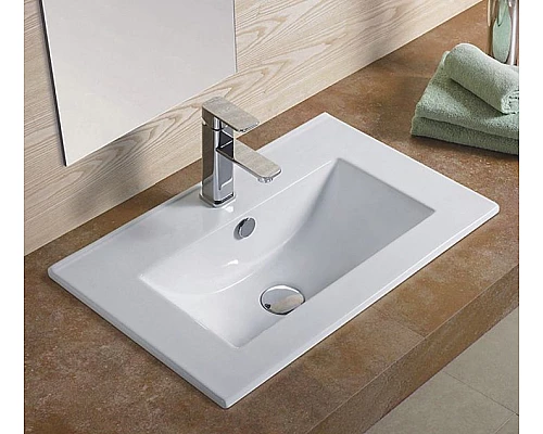 Купить Раковина CeramaLux 101 YJ-803-100 Белая в магазине сантехники Santeh-Crystal.ru