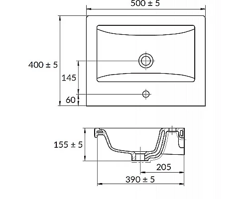Заказать Раковина Cersanit Como 50 S-UM-COM50/1-w Белая в магазине сантехники Santeh-Crystal.ru