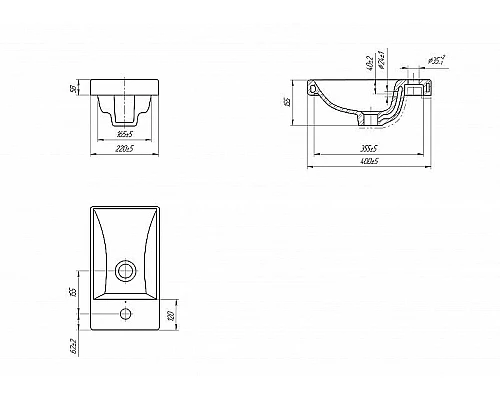 Приобрести Раковина Cersanit Moduo 40 S-UM-MOD40/1 Белая в магазине сантехники Santeh-Crystal.ru