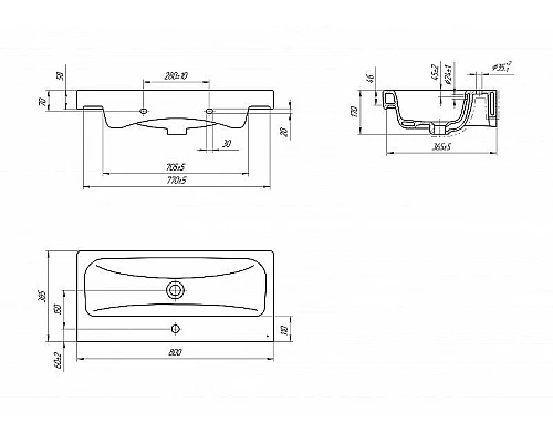 Купить Раковина Cersanit Moduo 80 S-UM-MOD80SL/1 Белая в магазине сантехники Santeh-Crystal.ru