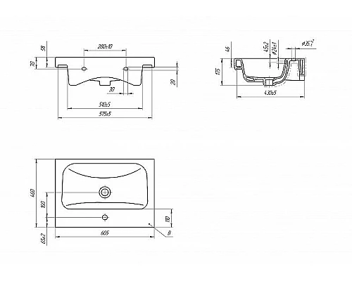 Приобрести Раковина Cersanit Moduo 60 S-UM-MOD60/1 Белая в магазине сантехники Santeh-Crystal.ru
