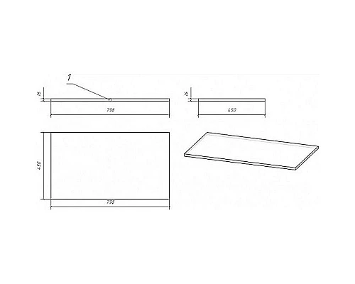 Купить Столешница под раковину Cersanit Moduo 80 SB-BL-MOD80 Дуб в магазине сантехники Santeh-Crystal.ru