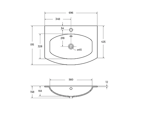 Купить Раковина Cezares Vague 70 50158 Белая в магазине сантехники Santeh-Crystal.ru