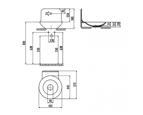 Приобрести Раковина-чаша Creavit Foglia 45 FG045-00CB00E-0000 Белая в магазине сантехники Santeh-Crystal.ru