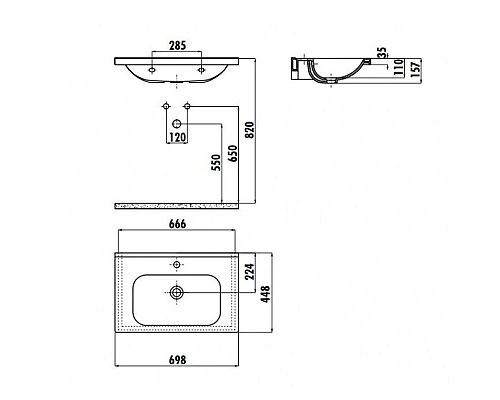 Заказать Раковина Creavit Ideal 70 ID070-00CB00E-0000 Белая в магазине сантехники Santeh-Crystal.ru