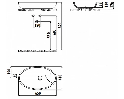 Приобрести Раковина-чаша Creavit Minimal 65 MN065-00CB00E-0000 Белая в магазине сантехники Santeh-Crystal.ru