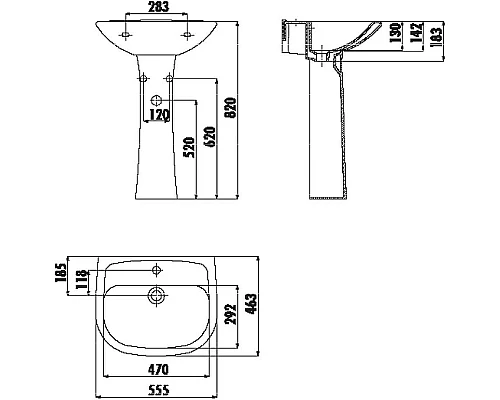 Купить Раковина Creavit Pitta 55 PA055-00CB00E-0000 Белая в магазине сантехники Santeh-Crystal.ru