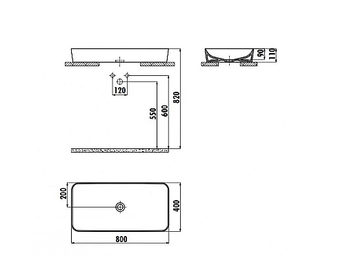 Купить Раковина-чаша Creavit Ultra 80 UL080-00CB00E-0000 Белая в магазине сантехники Santeh-Crystal.ru