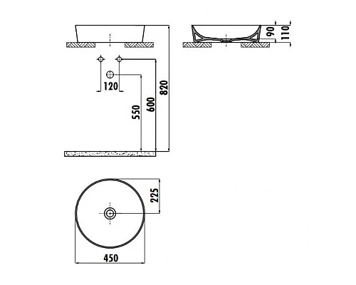 Приобрести Раковина-чаша Creavit Ultra 45 UL145-00CB00E-0000 Белая в магазине сантехники Santeh-Crystal.ru