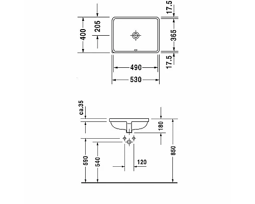 Купить Раковина Duravit Starck 3 53 0305490000 Белая в магазине сантехники Santeh-Crystal.ru