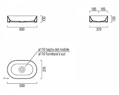 Приобрести Раковина-чаша GSI Kube X 60 945811 Белая в магазине сантехники Santeh-Crystal.ru