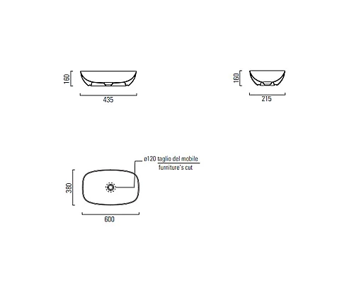 Приобрести Раковина-чаша GSI Nubes 60 978311 Белая в магазине сантехники Santeh-Crystal.ru