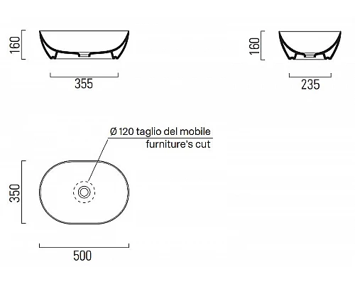 Купить Раковина-чаша GSI Pura 50 886011 Белая в магазине сантехники Santeh-Crystal.ru