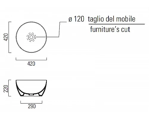 Купить Раковина-чаша GSI Pura 42 885209 Белая матовая в магазине сантехники Santeh-Crystal.ru