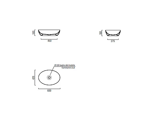 Приобрести Раковина-чаша GSI Pura 60 884211 Белая в магазине сантехники Santeh-Crystal.ru