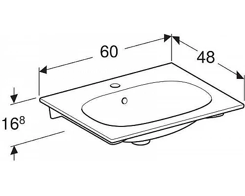 Купить Раковина Geberit Acanto Slim 60 500.640.01.2 Белая в магазине сантехники Santeh-Crystal.ru